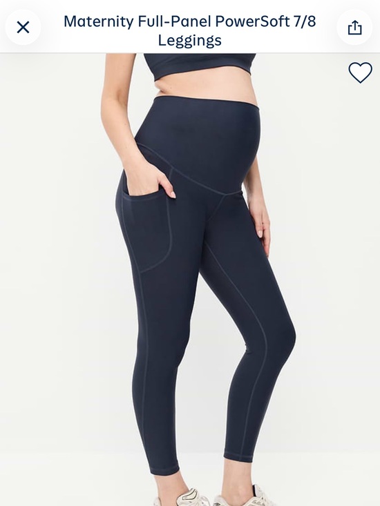 Old Navy Pants - Old Navy Maternity Full-Panel 7/8 Leggings with Side Pockets - Dusk Navy -Sz M